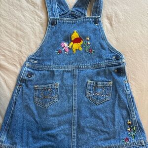 Disney Blue Denim Dress with Embroidered Characters
